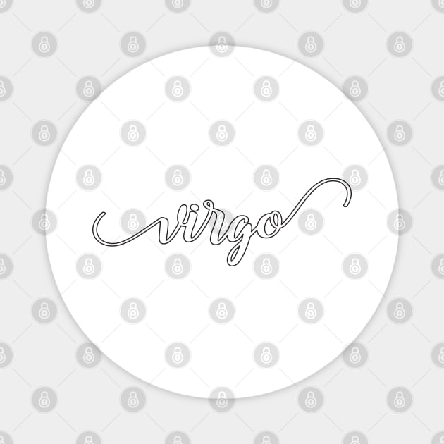 Virgo Zodiac Script Sticker Magnet by aterkaderk